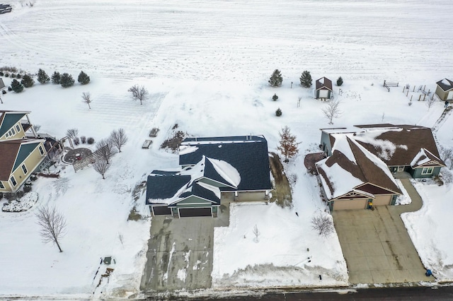 view of snowy aerial view