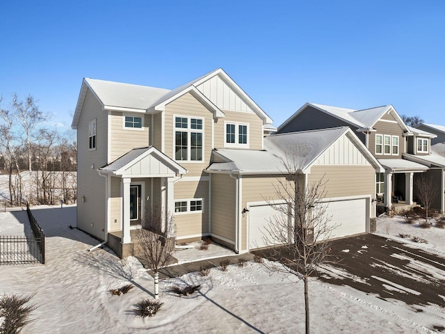 view of front of house with a garage