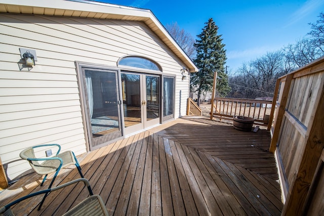 deck with french doors