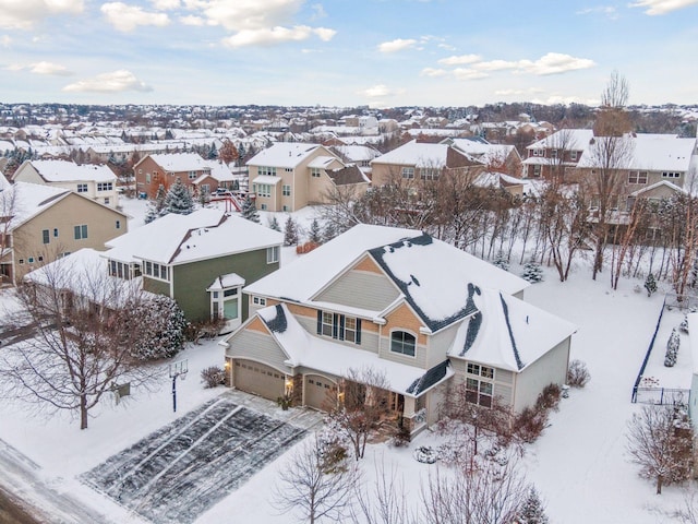 view of snowy aerial view