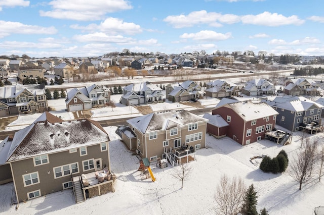 view of snowy aerial view