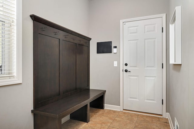 mudroom with baseboards