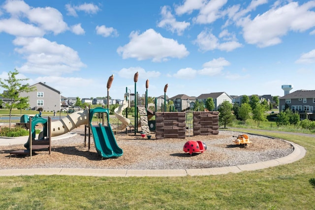 community playground featuring a residential view