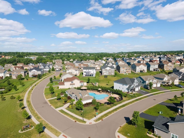 bird's eye view with a residential view