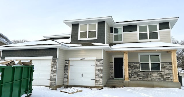 view of front of property featuring a garage