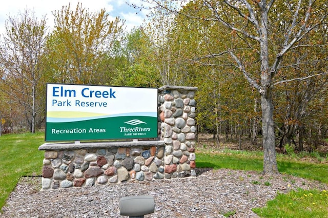 view of community sign