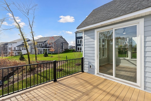 deck featuring a yard