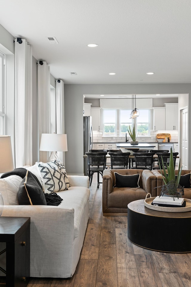 living room featuring hardwood / wood-style floors