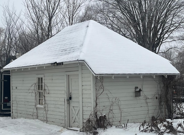 view of snow covered structure