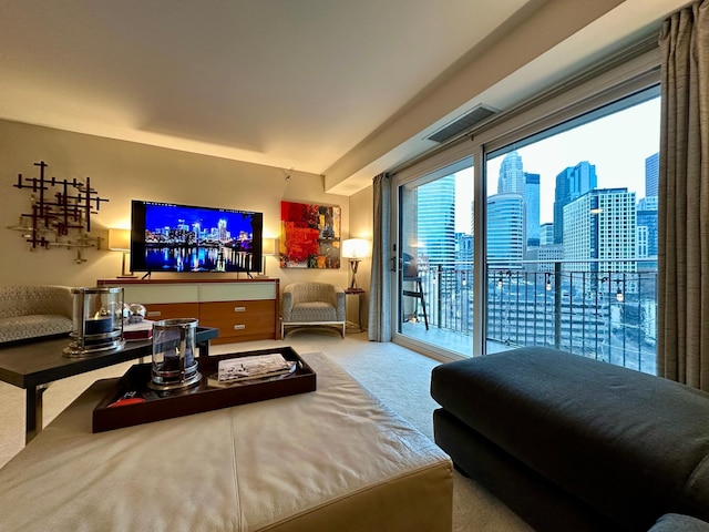 view of carpeted living room