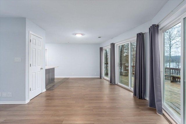 corridor featuring wood-type flooring