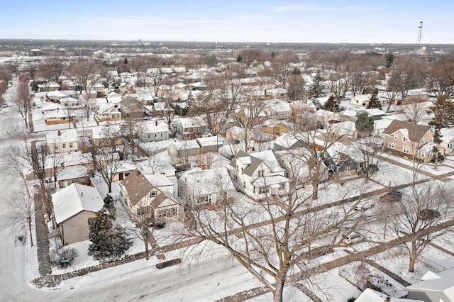 view of snowy aerial view