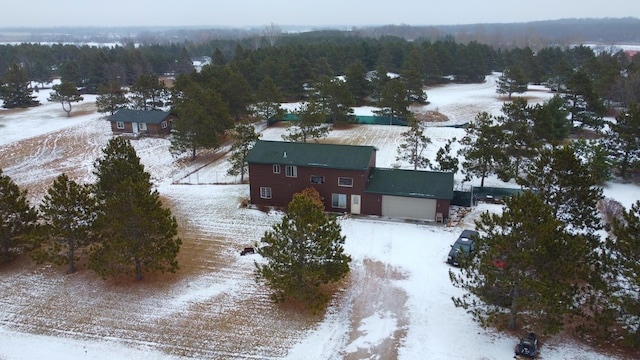 view of snowy aerial view