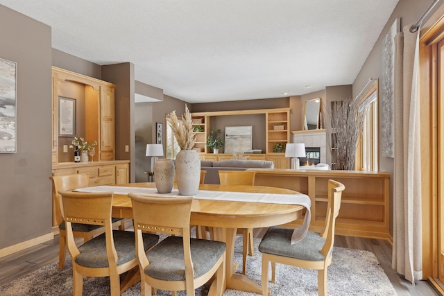 dining space featuring light hardwood / wood-style flooring