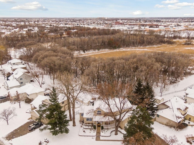 view of snowy aerial view