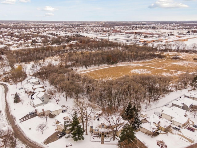 view of snowy aerial view