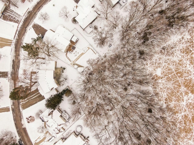 view of snowy aerial view