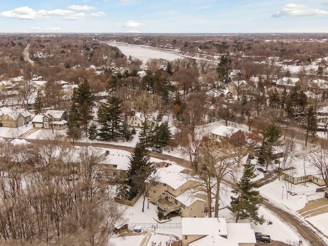 view of snowy aerial view