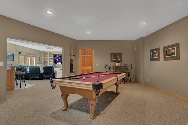 5061 Oxbow Pl, Champlin, MN 55316 - game room with light carpet, pool table, and recessed lighting