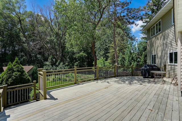 5061 Oxbow Pl, Champlin, MN 55316 - wooden terrace with a grill