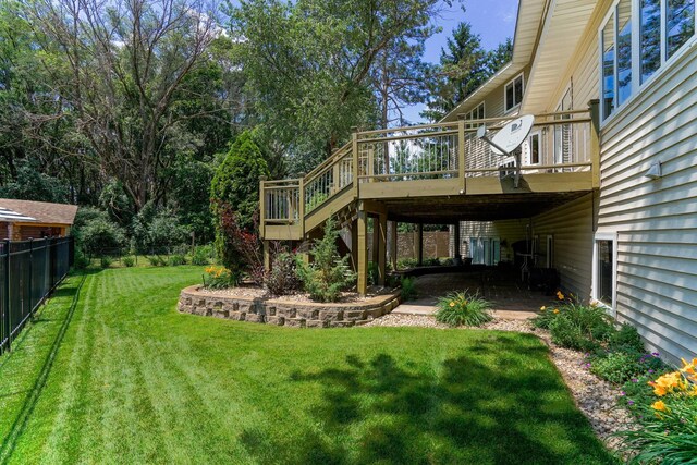 5061 Oxbow Pl, Champlin, MN 55316 - view of yard with a wooden deck and stairway