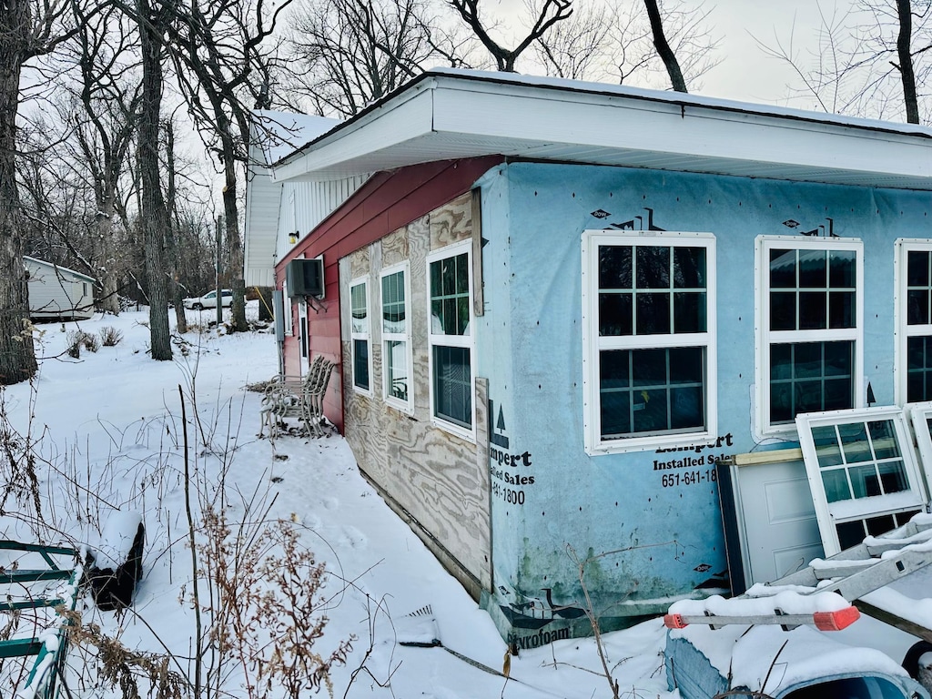 view of snowy exterior