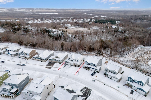 view of snowy aerial view