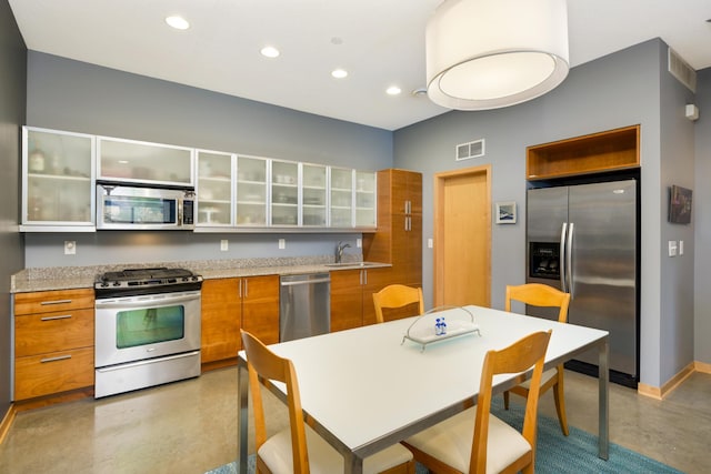 kitchen with stainless steel appliances and sink