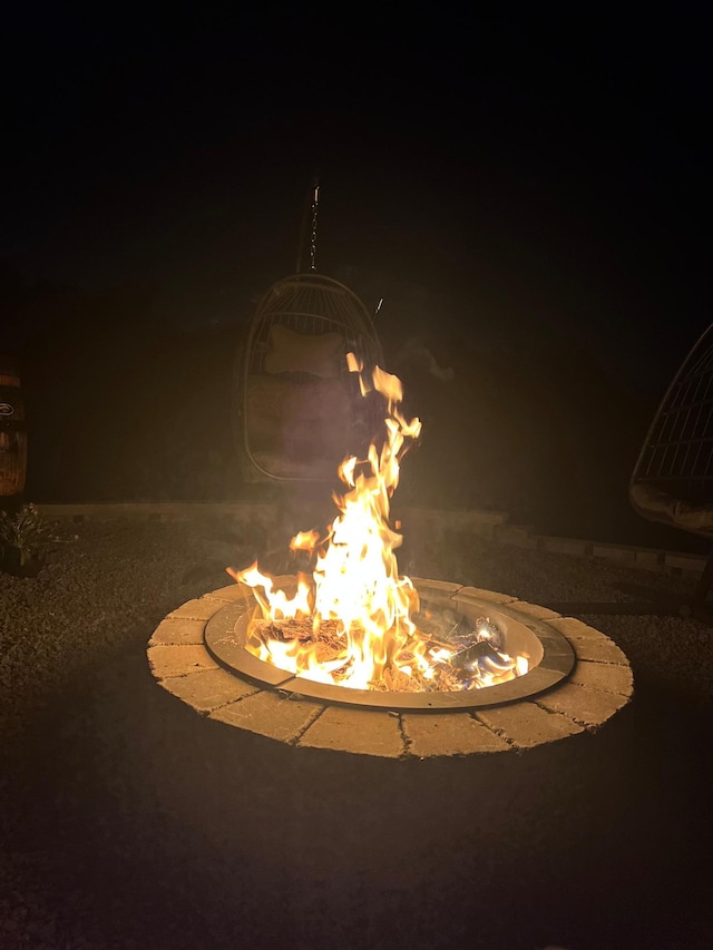 details featuring a fire pit