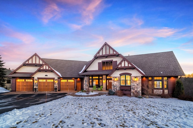 view of front of property featuring a garage