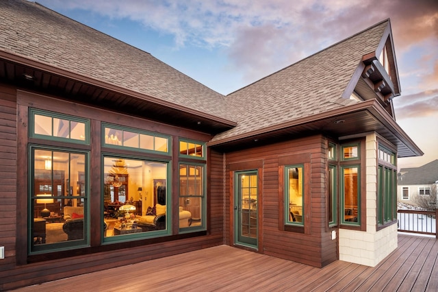 view of deck at dusk