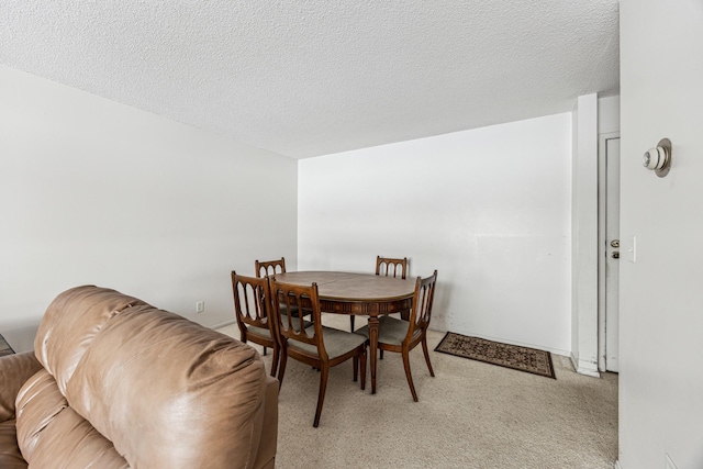 dining space featuring a textured ceiling