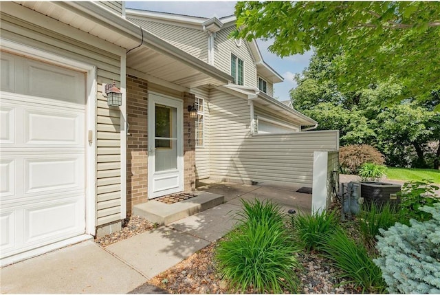 doorway to property featuring cooling unit