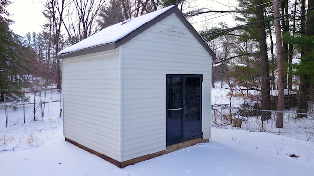 view of snow covered structure