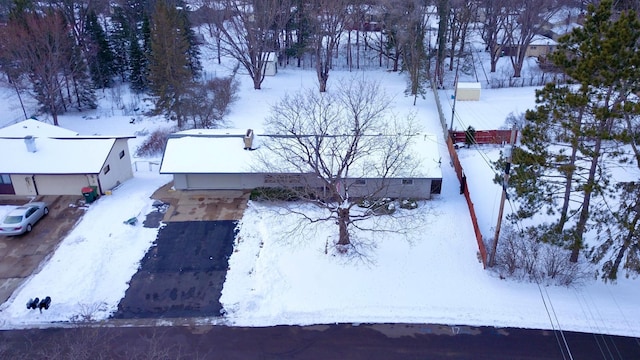 view of snowy aerial view