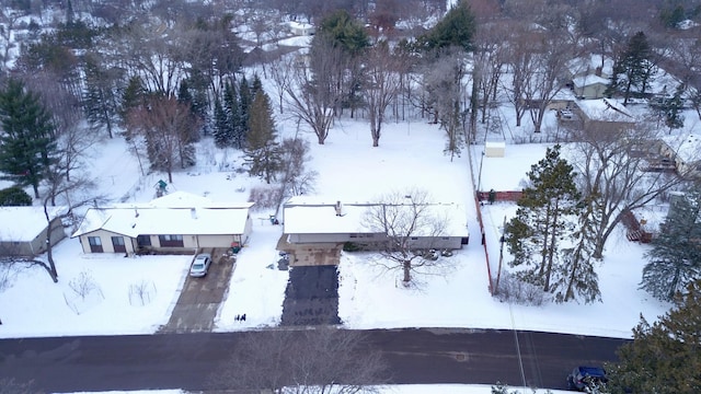 view of snowy aerial view