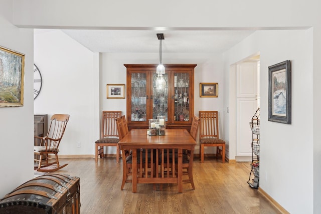 dining room with hardwood / wood-style floors