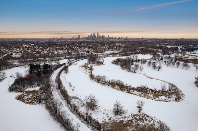 view of snowy aerial view