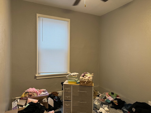 misc room with ceiling fan