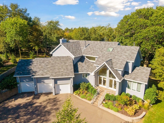 view of front of house with a garage