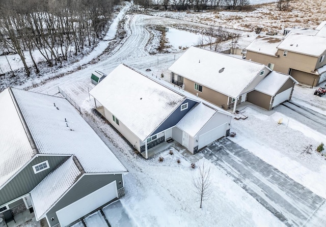 view of snowy aerial view