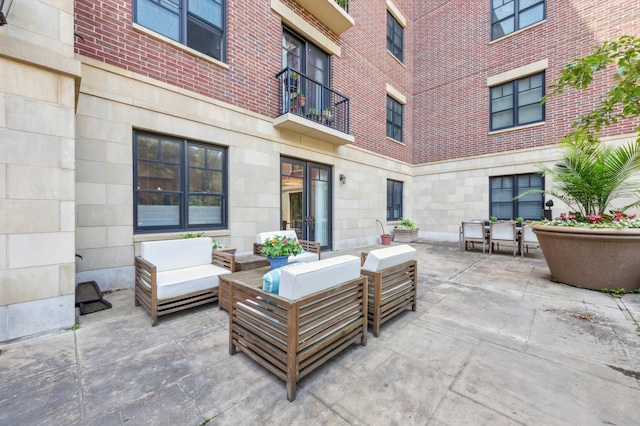 view of patio / terrace featuring an outdoor living space