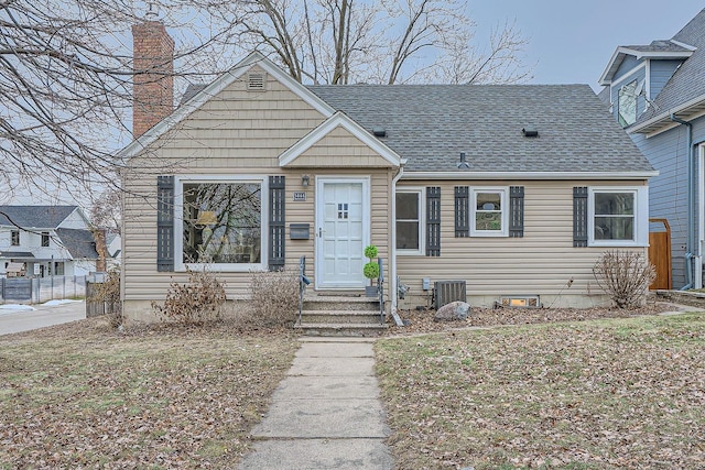 view of front of home with central AC