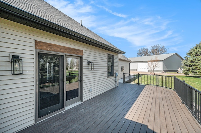 wooden deck with a yard