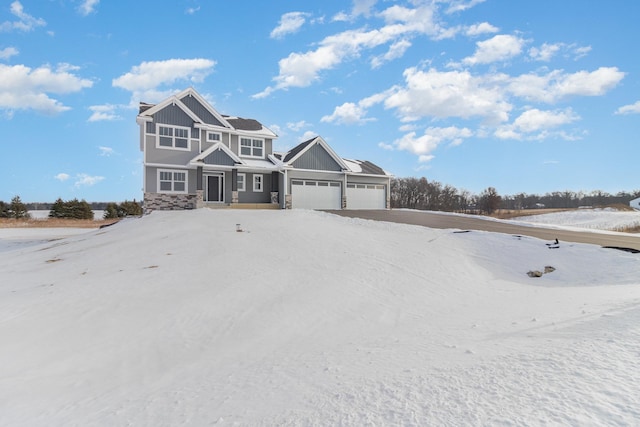 view of front of home with a garage