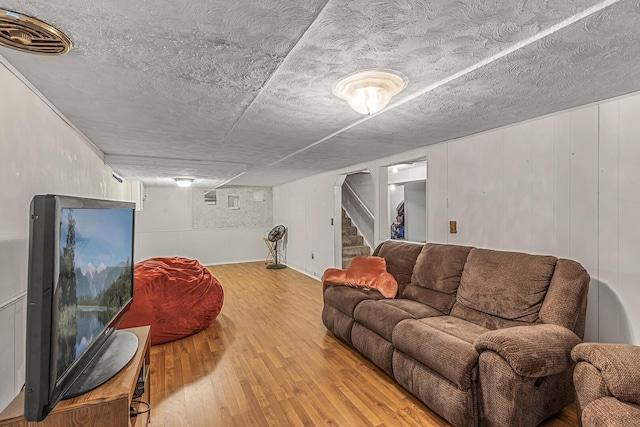 living room with hardwood / wood-style flooring