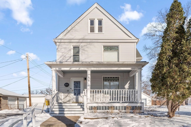 view of front of home with covered porch