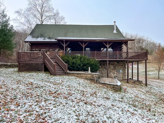 exterior space featuring a deck