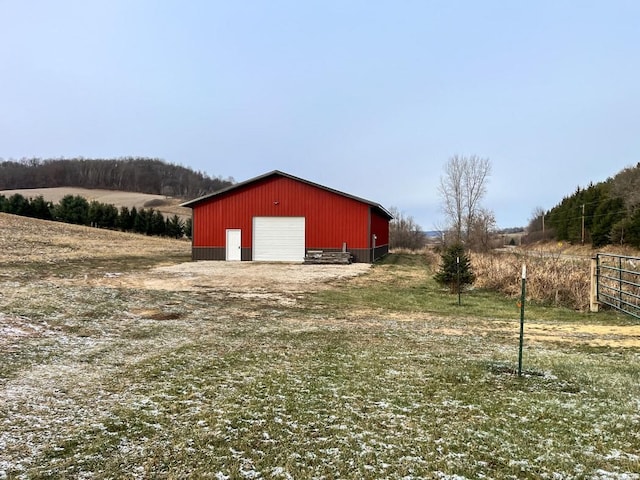 exterior space with a rural view