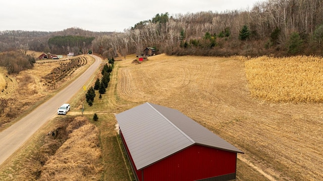 aerial view with a rural view